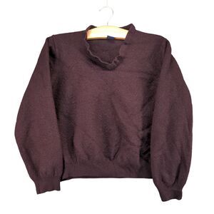 Brooks Brothers Stretch Sweater Womens Large Pullover Burgundy Merino Wool